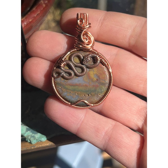 Snake Agate Wire Wrap - Picture 6 of 10